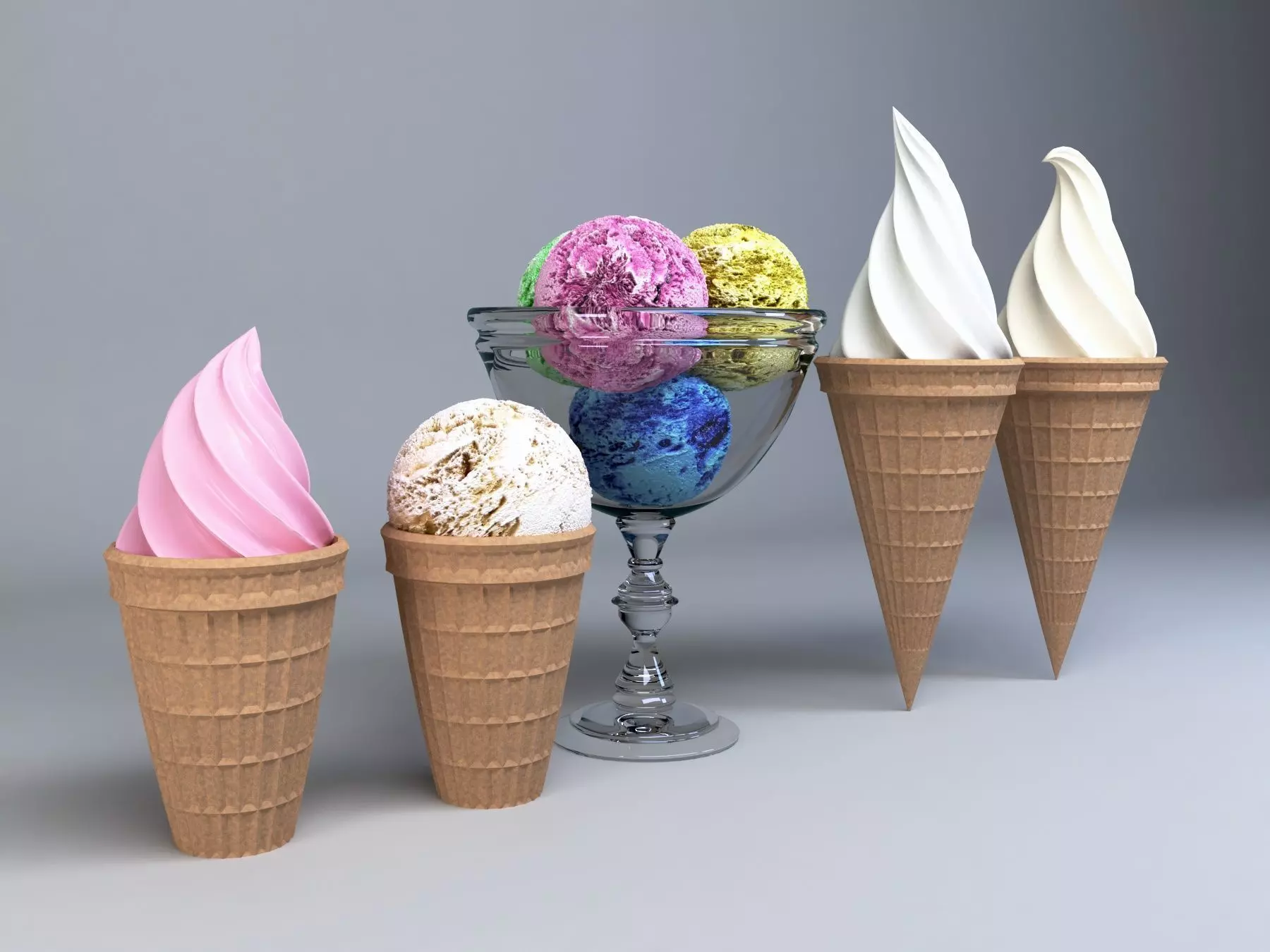Ice Cream Cone for Ice Cream Parlor 3D model_0