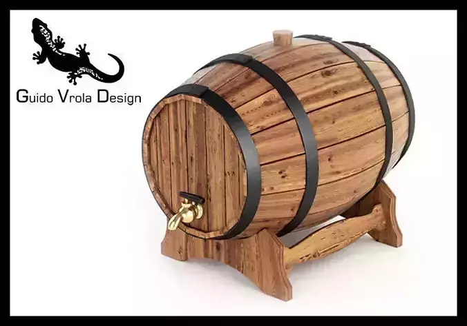 Wine barrel 3D model