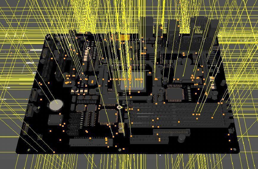 Motherbroad computer motherboard 3D model_2