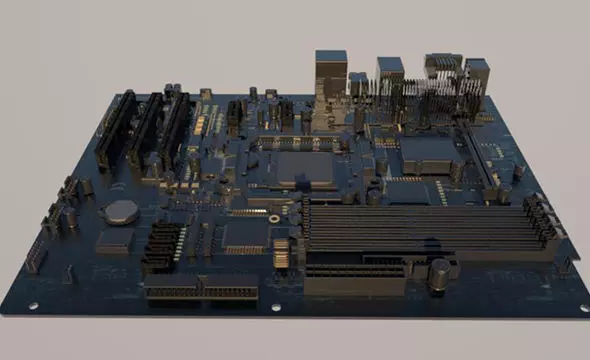 Motherbroad computer motherboard 3D model_0