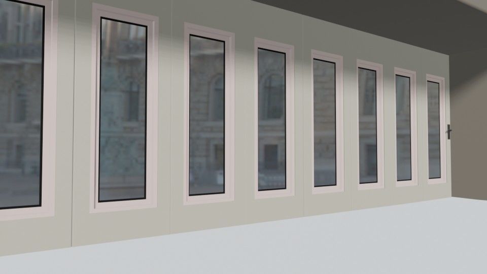 Rigging multi-fold panel door Low-poly 3D model_13