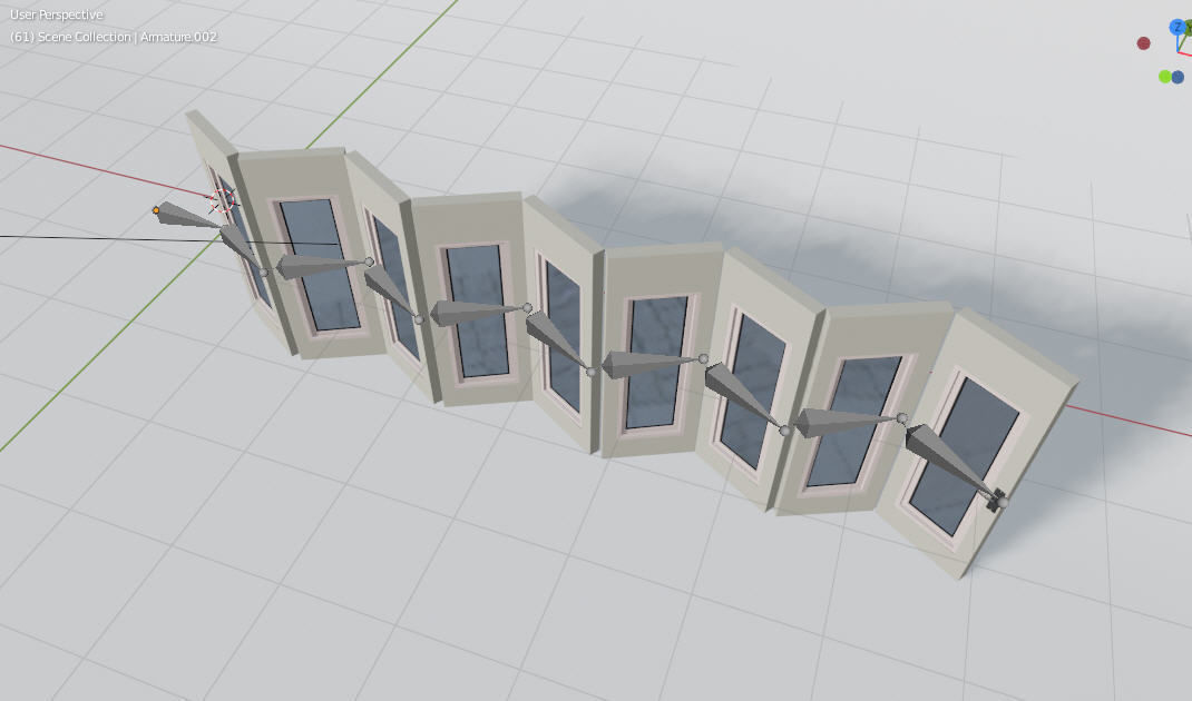 Rigging multi-fold panel door Low-poly 3D model_15