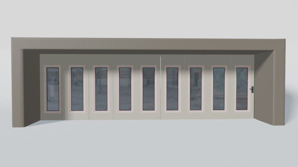 Rigging multi-fold panel door Low-poly 3D model_3