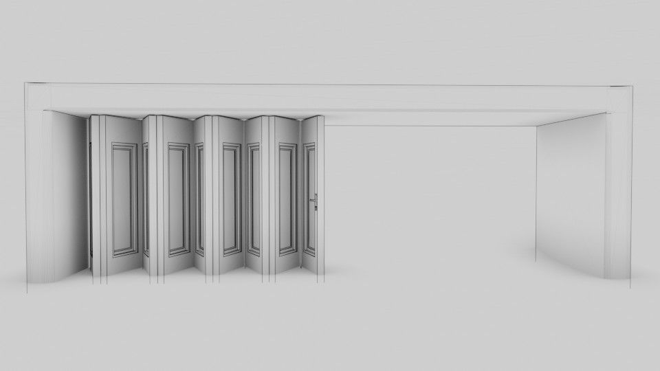 Rigging multi-fold panel door Low-poly 3D model_2