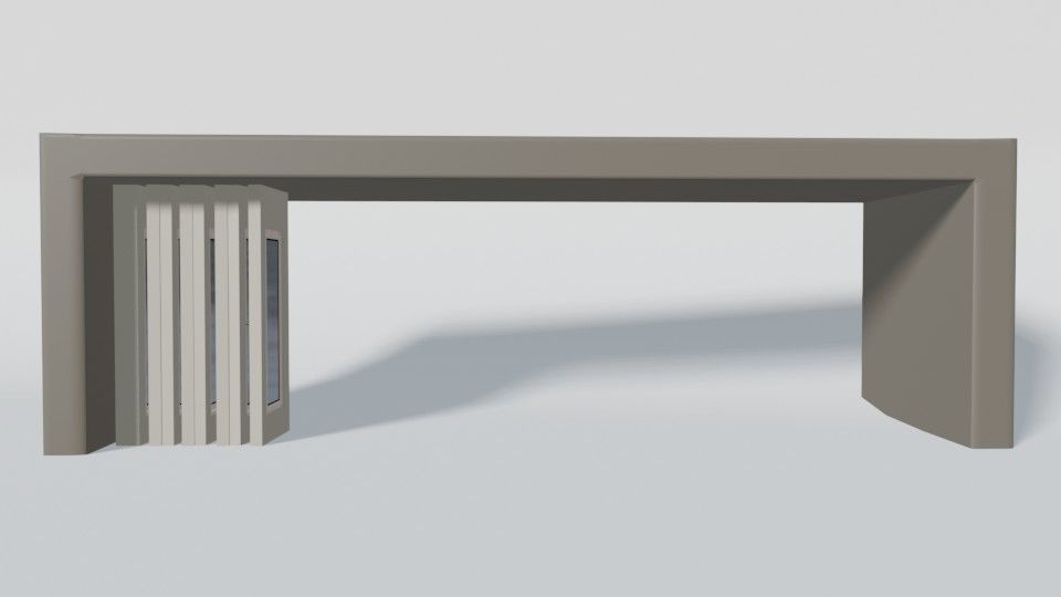 Rigging multi-fold panel door Low-poly 3D model_7