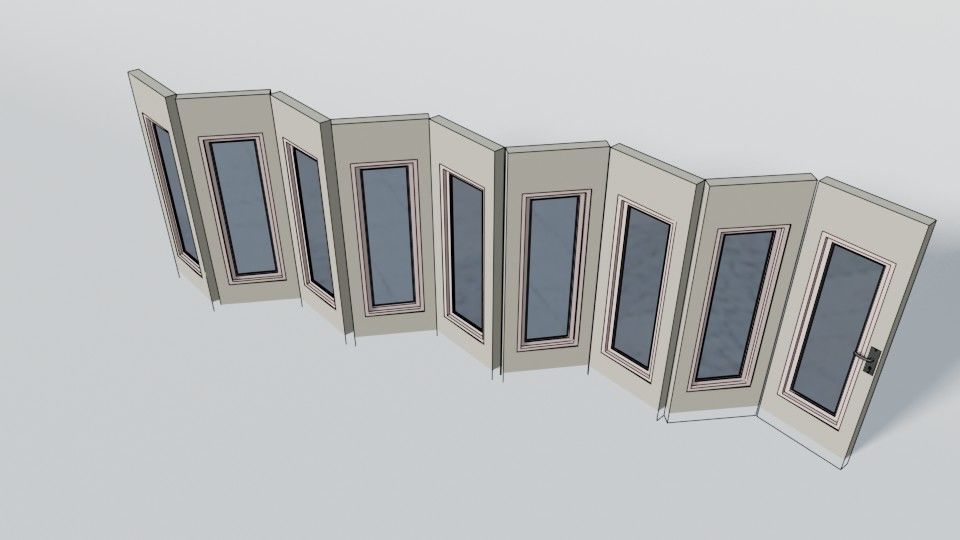 Rigging multi-fold panel door Low-poly 3D model_18