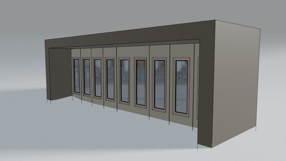 Rigging multi-fold panel door Low-poly 3D model_10