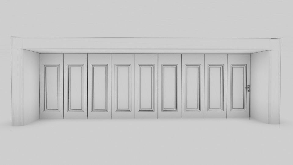 Rigging multi-fold panel door Low-poly 3D model_4