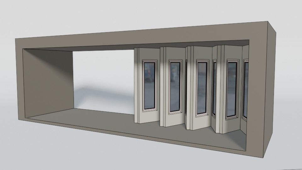 Rigging multi-fold panel door Low-poly 3D model_12