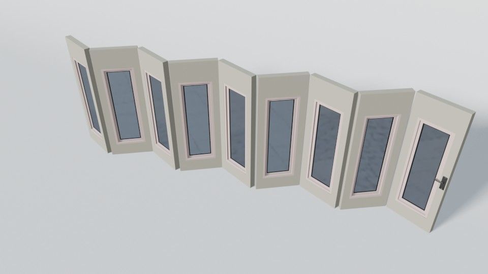 Rigging multi-fold panel door Low-poly 3D model_17