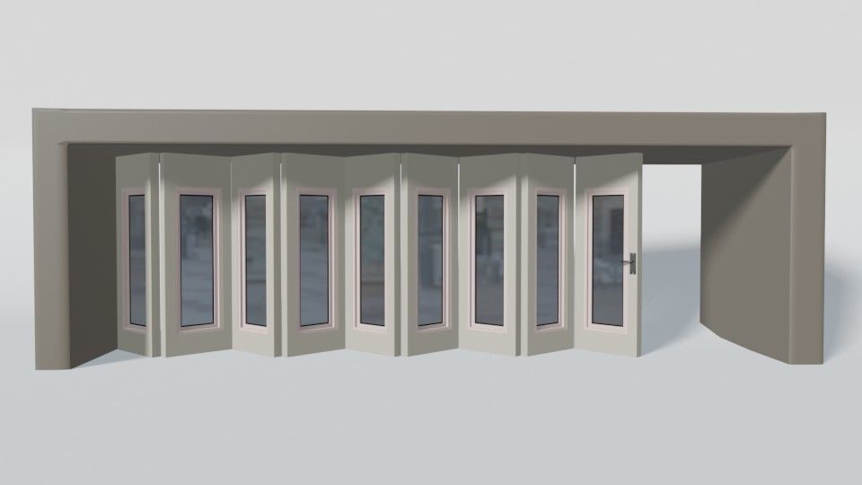 Rigging multi-fold panel door Low-poly 3D model_5