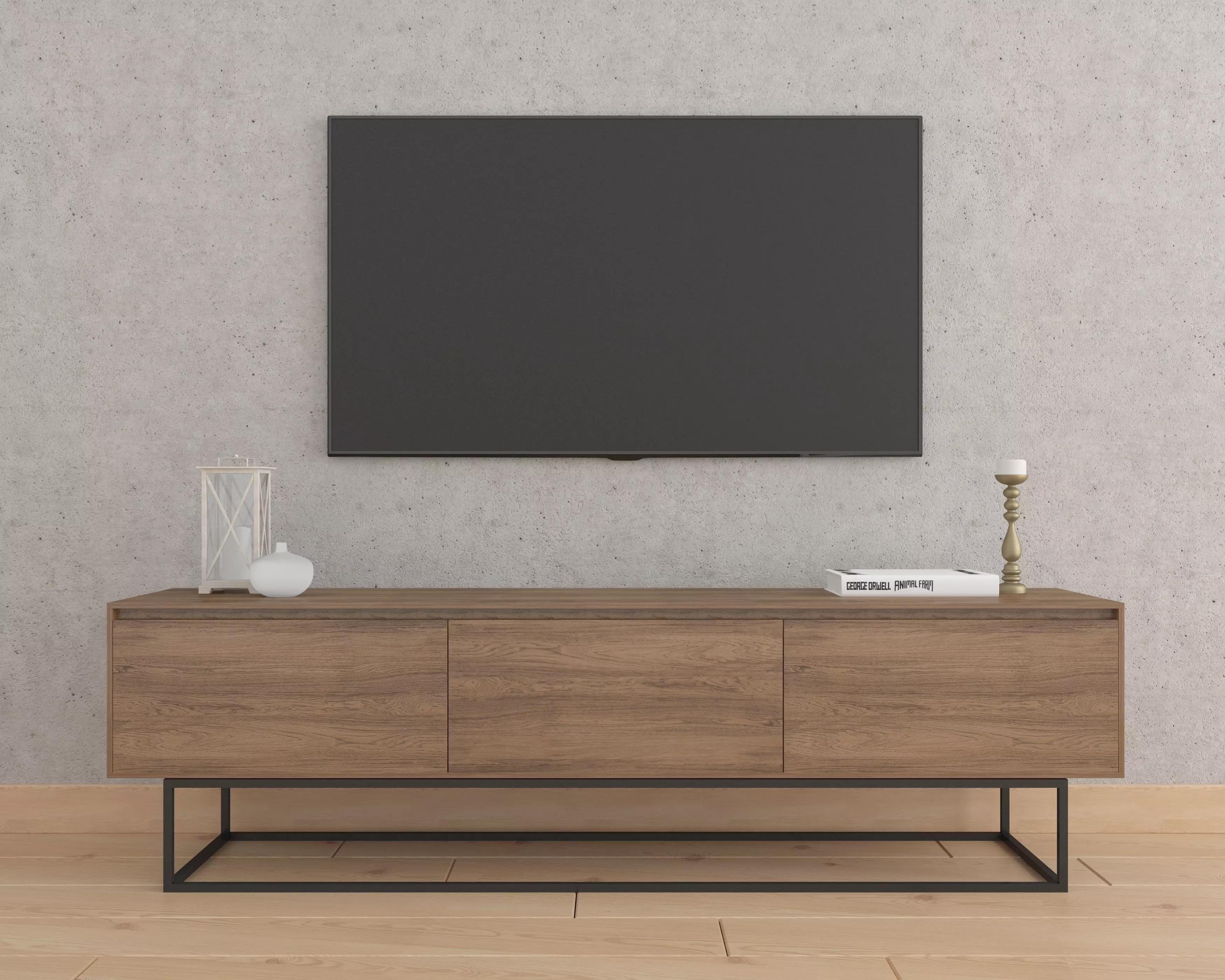 Modern Tv Unit Set 3D Scene 3D model_0