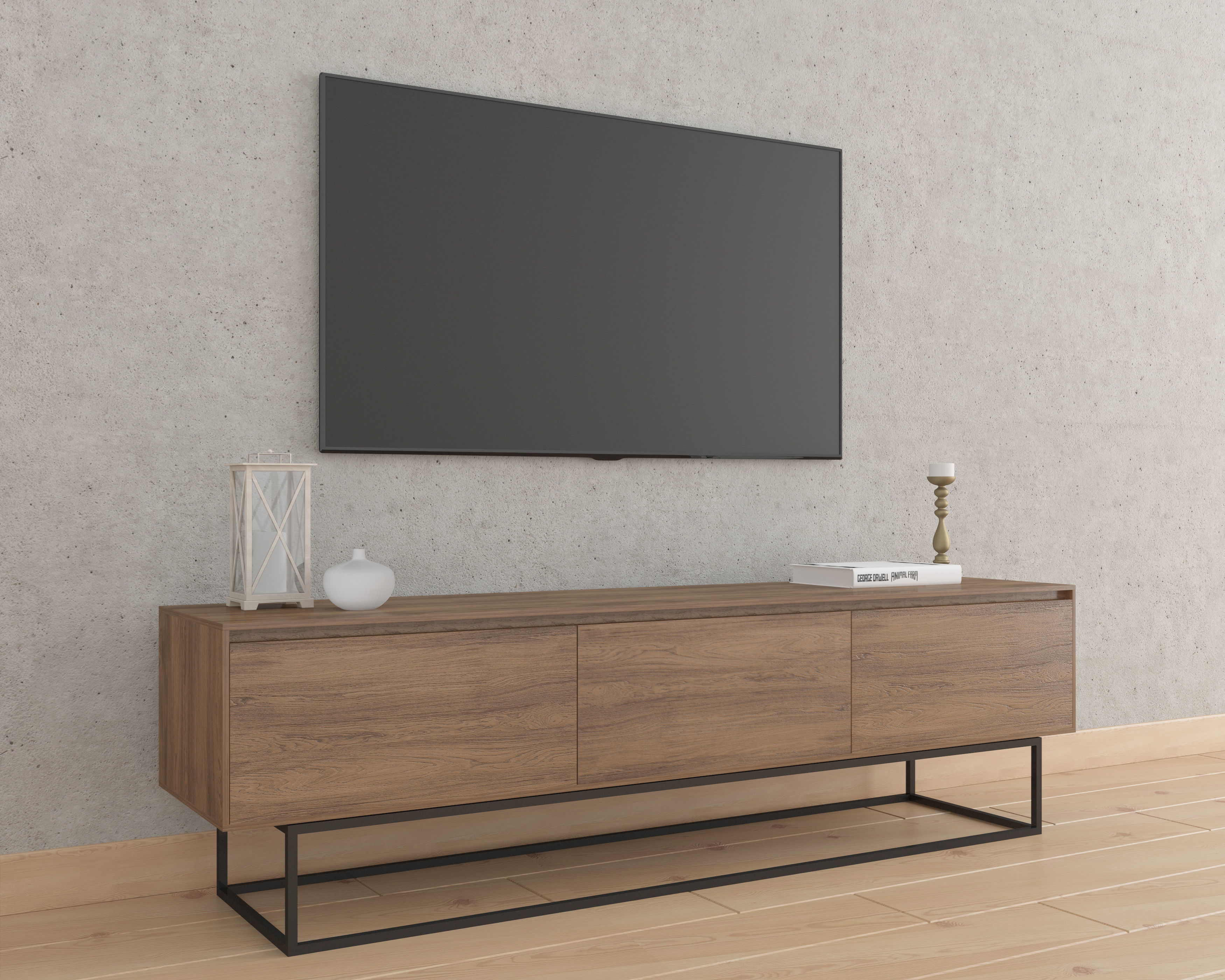 Modern Tv Unit Set 3D Scene 3D model_1