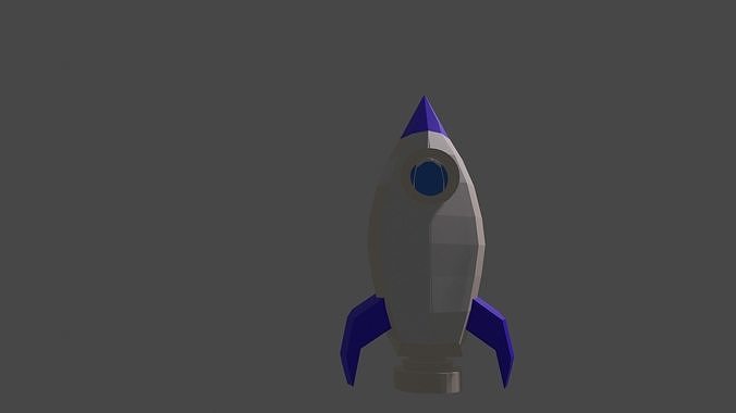 Rocket spaceship Low-poly 3D model