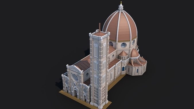 Florence Cathedral Landmark Low-poly 3D model