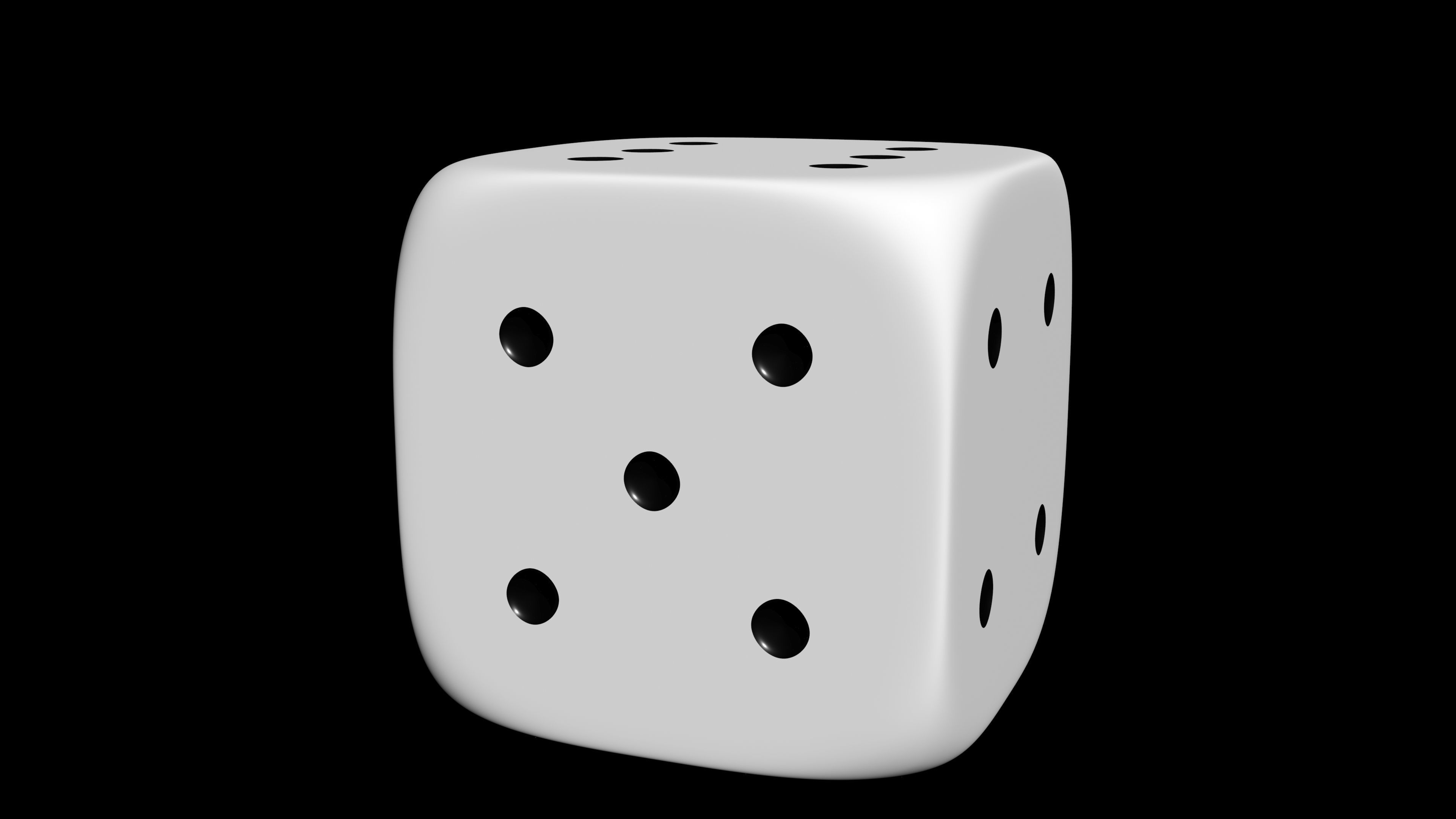 White die 3D model_3