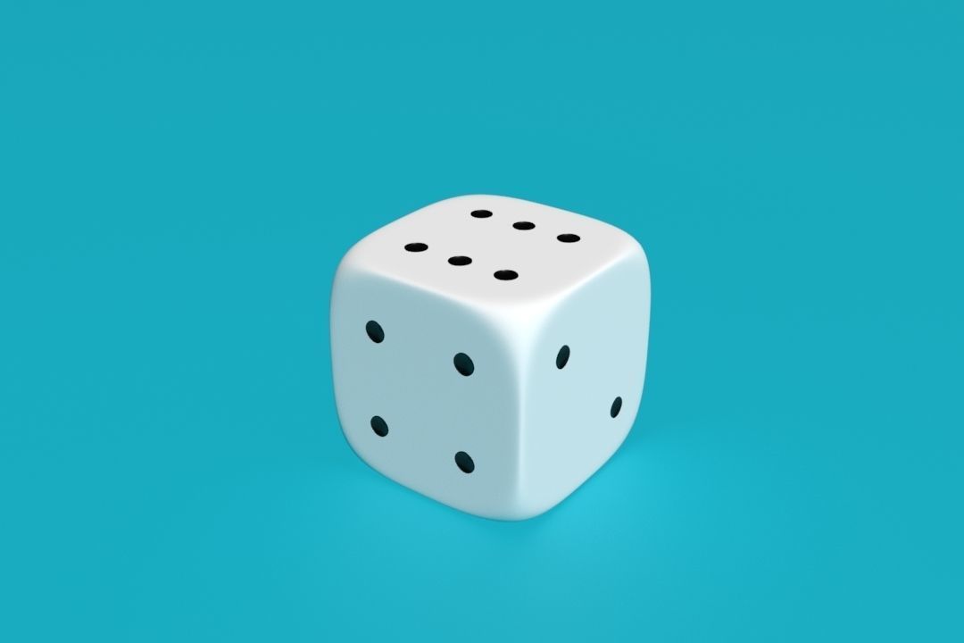 White die 3D model_2