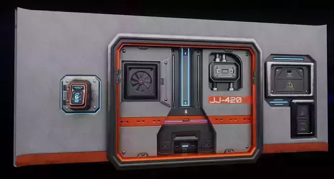 Sci-Fi Door Wall Segment and Palm Reader