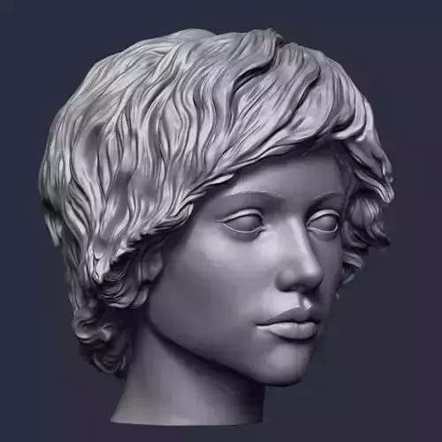 Mannequin European girl head 3D print model