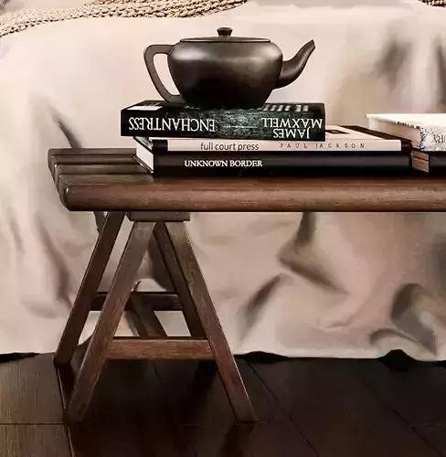 Wood-seat and books