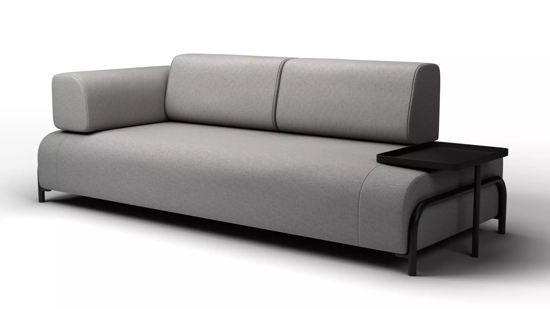 Modern two seat sofa with side table 3D model