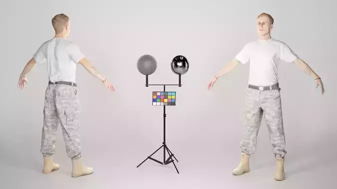 Young American soldier in A-pose 141