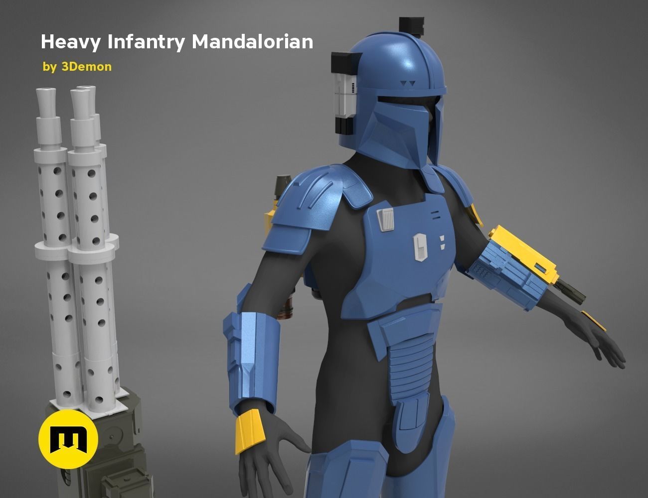 Paz Vizla Heavy Infantry Mandalorian Bundle 3D print model_12
