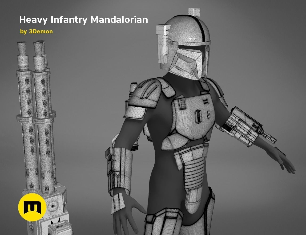 Paz Vizla Heavy Infantry Mandalorian Bundle 3D print model_30