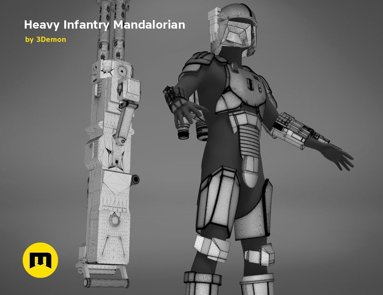 Paz Vizla Heavy Infantry Mandalorian Bundle 3D print model_32