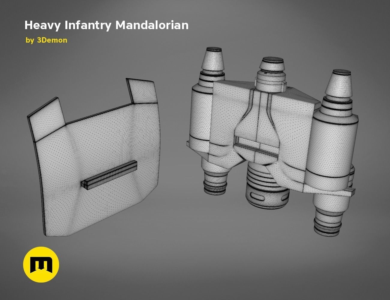 Paz Vizla Heavy Infantry Mandalorian Bundle 3D print model_50