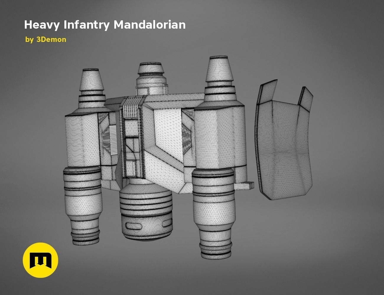 Paz Vizla Heavy Infantry Mandalorian Bundle 3D print model_49