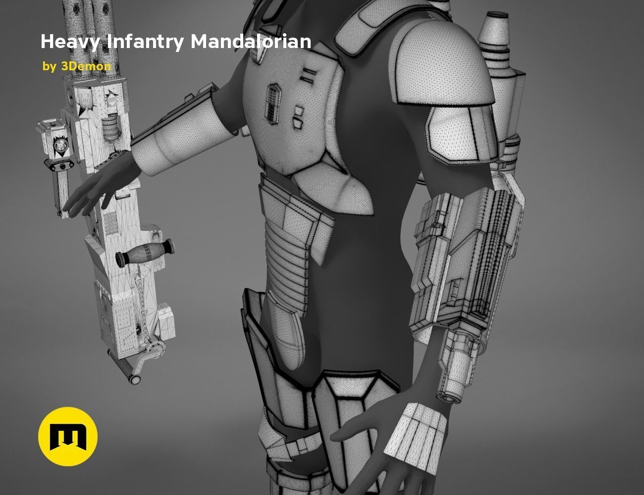 Paz Vizla Heavy Infantry Mandalorian Bundle 3D print model_31
