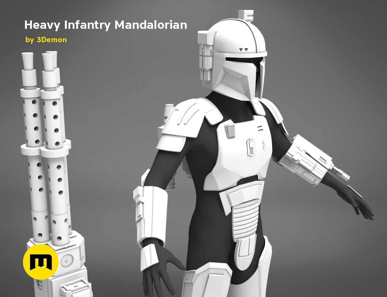 Paz Vizla Heavy Infantry Mandalorian Bundle 3D print model_22