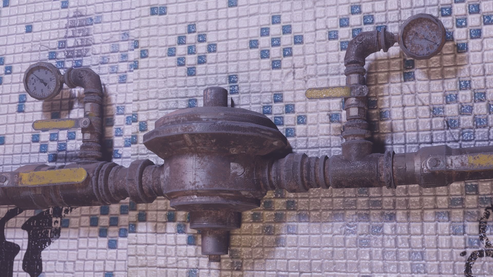 Gas Meter  Low-poly 3D model_16