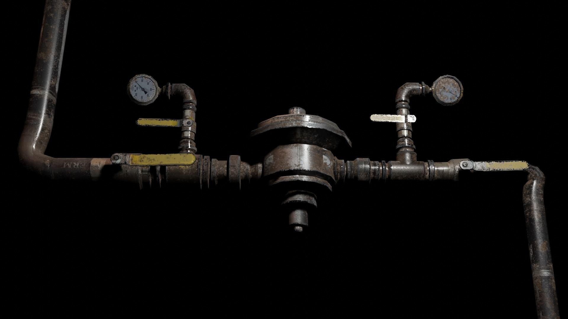 Gas Meter  Low-poly 3D model_9