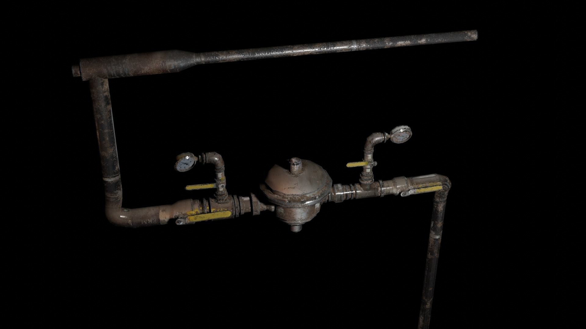 Gas Meter  Low-poly 3D model_10