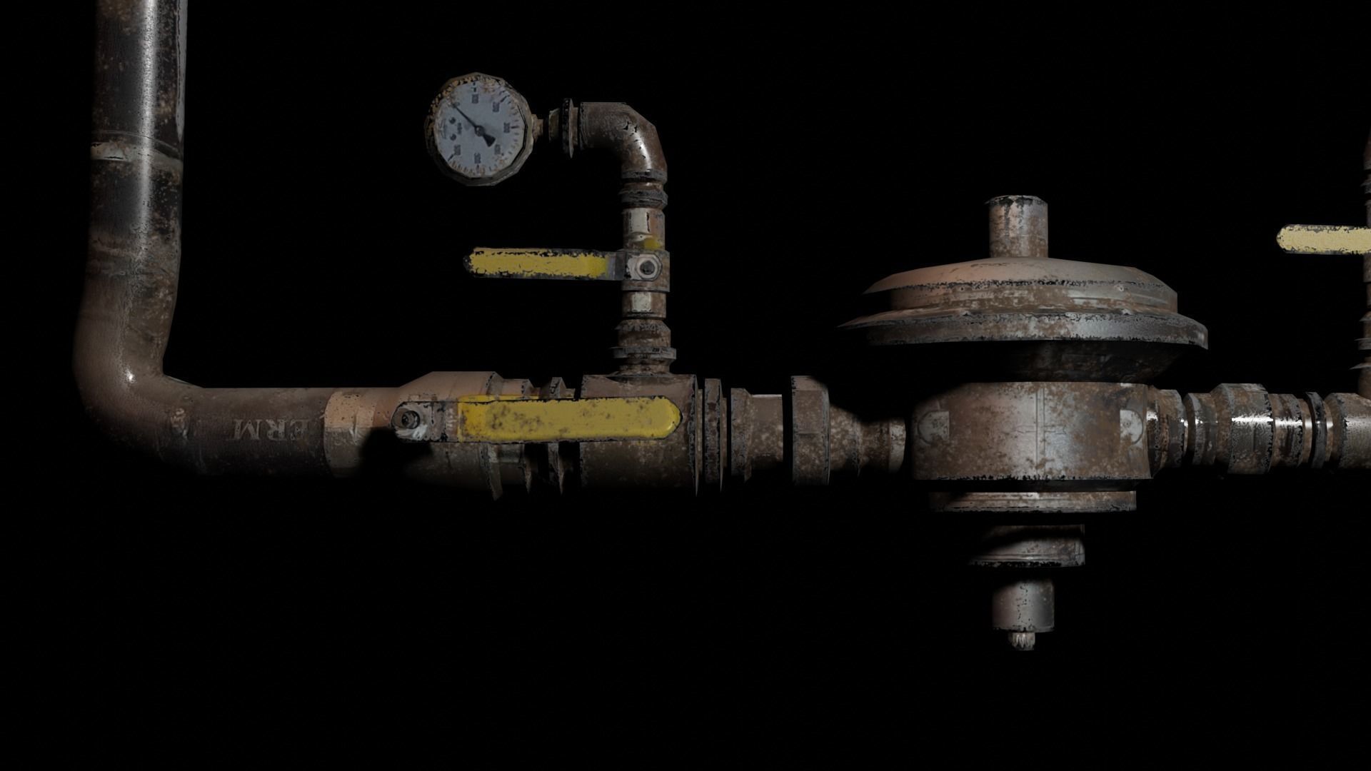 Gas Meter  Low-poly 3D model_3