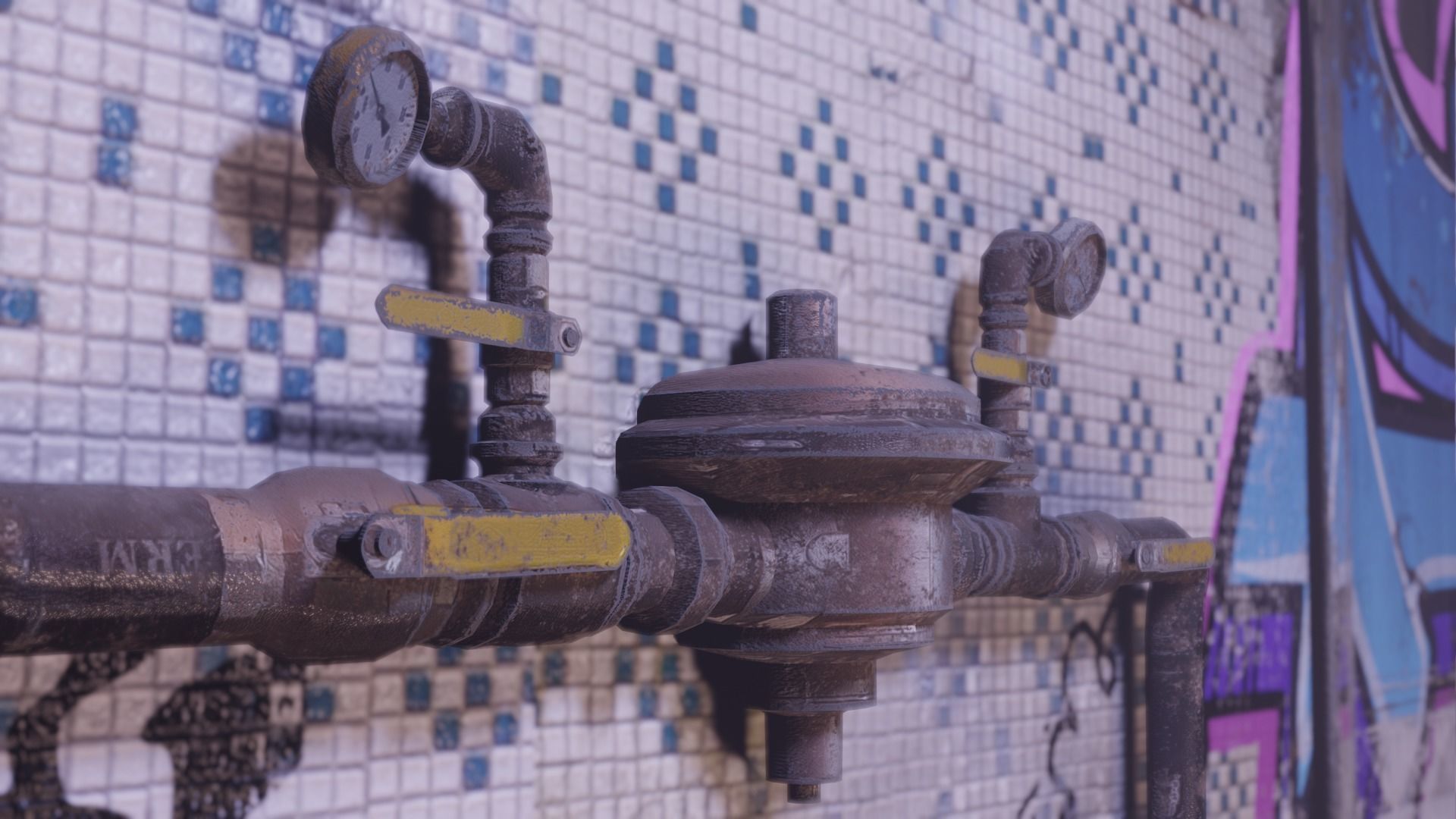 Gas Meter  Low-poly 3D model_1