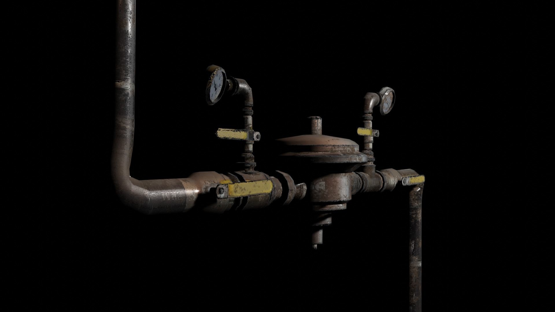 Gas Meter  Low-poly 3D model_13