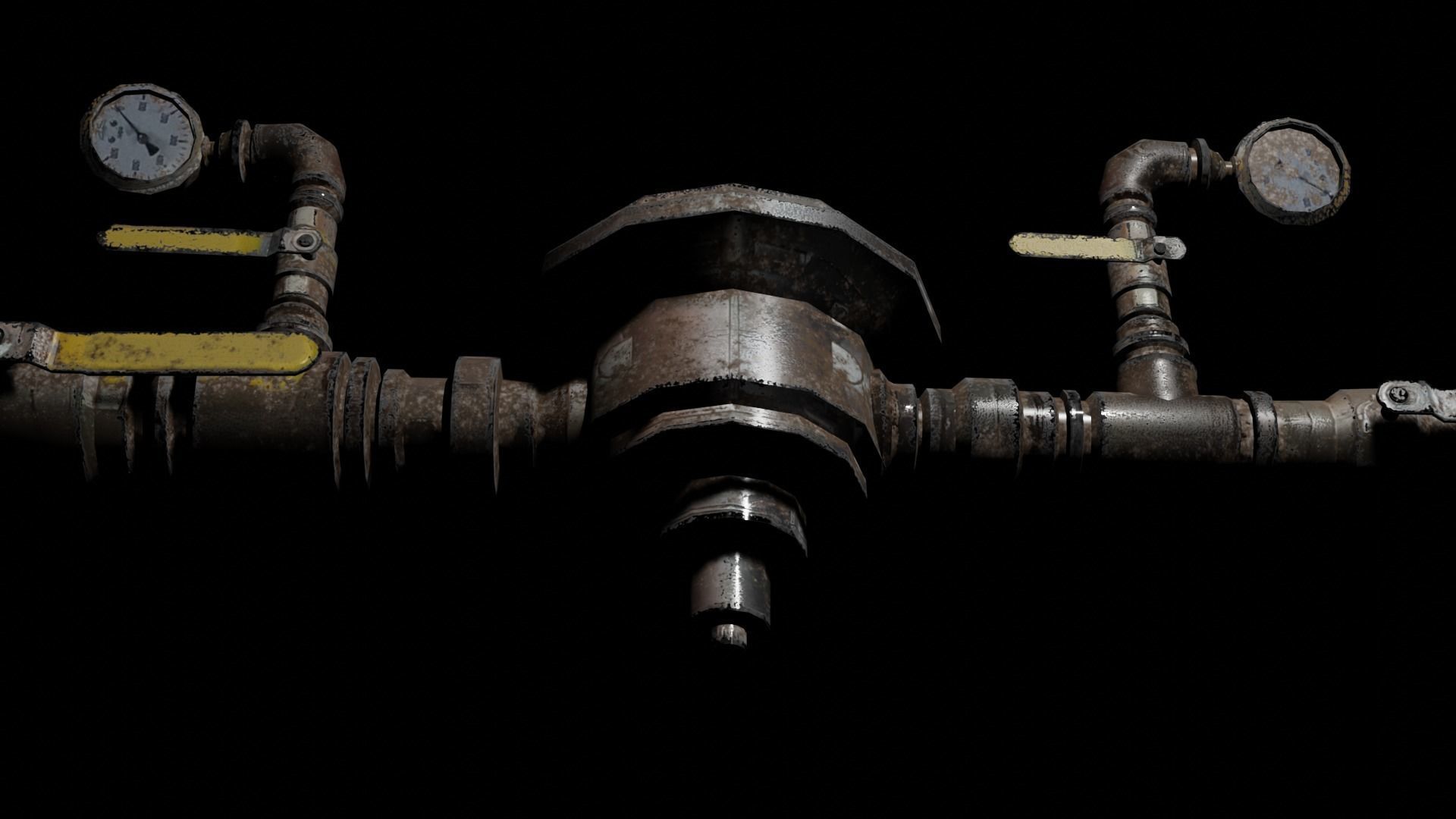 Gas Meter  Low-poly 3D model_14