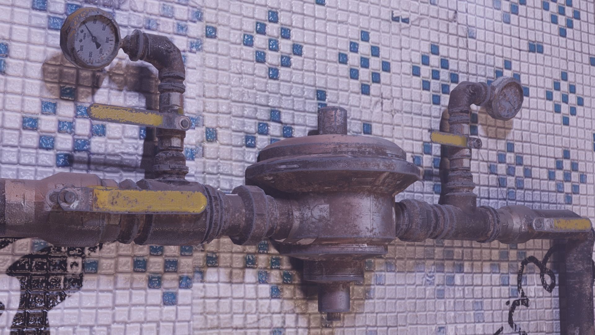 Gas Meter  Low-poly 3D model_11