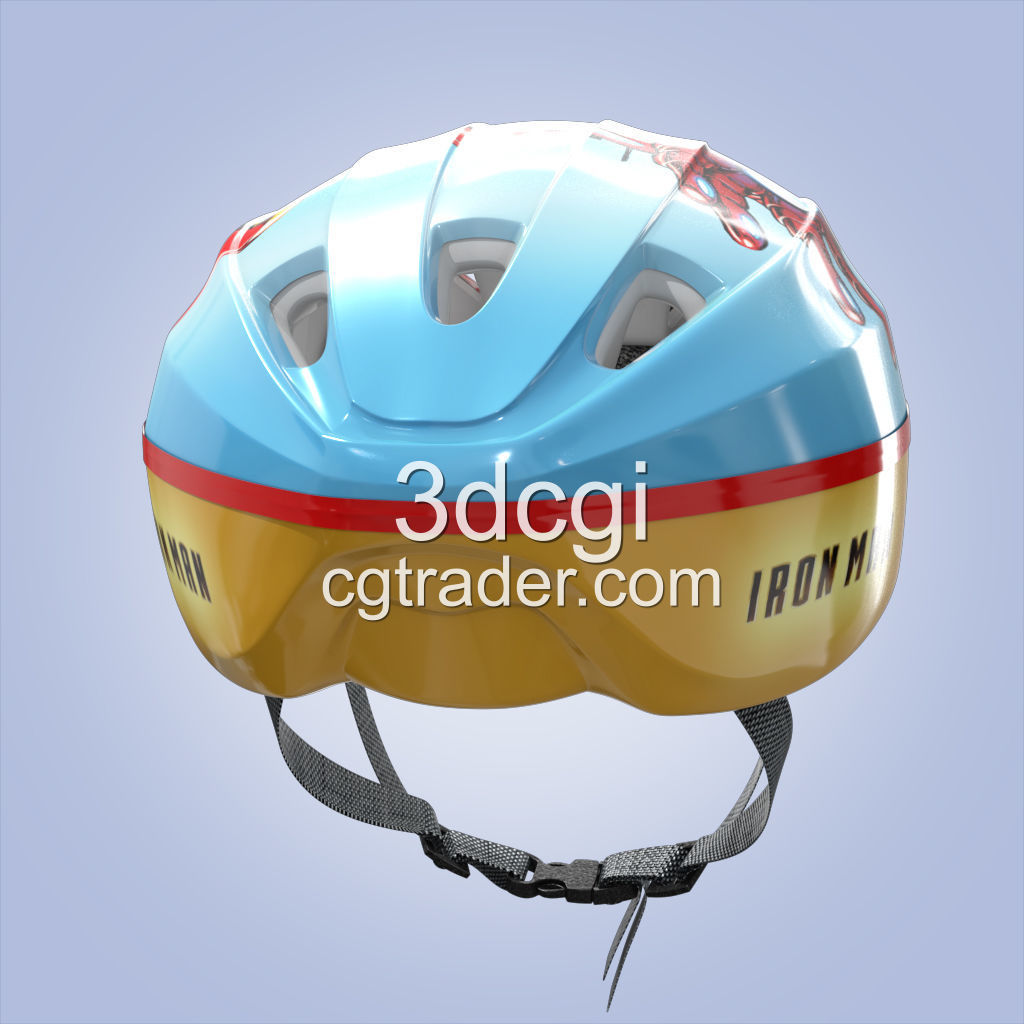 Bike helmet Low-poly 3D model_4