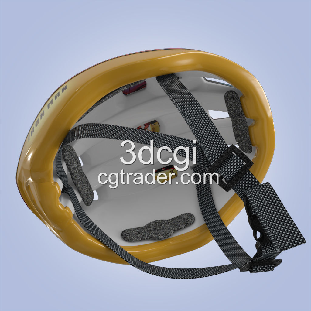 Bike helmet Low-poly 3D model_5