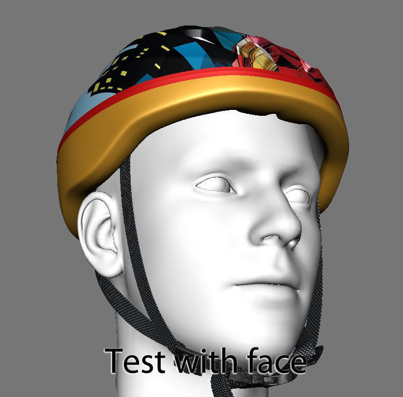 Bike helmet Low-poly 3D model_7