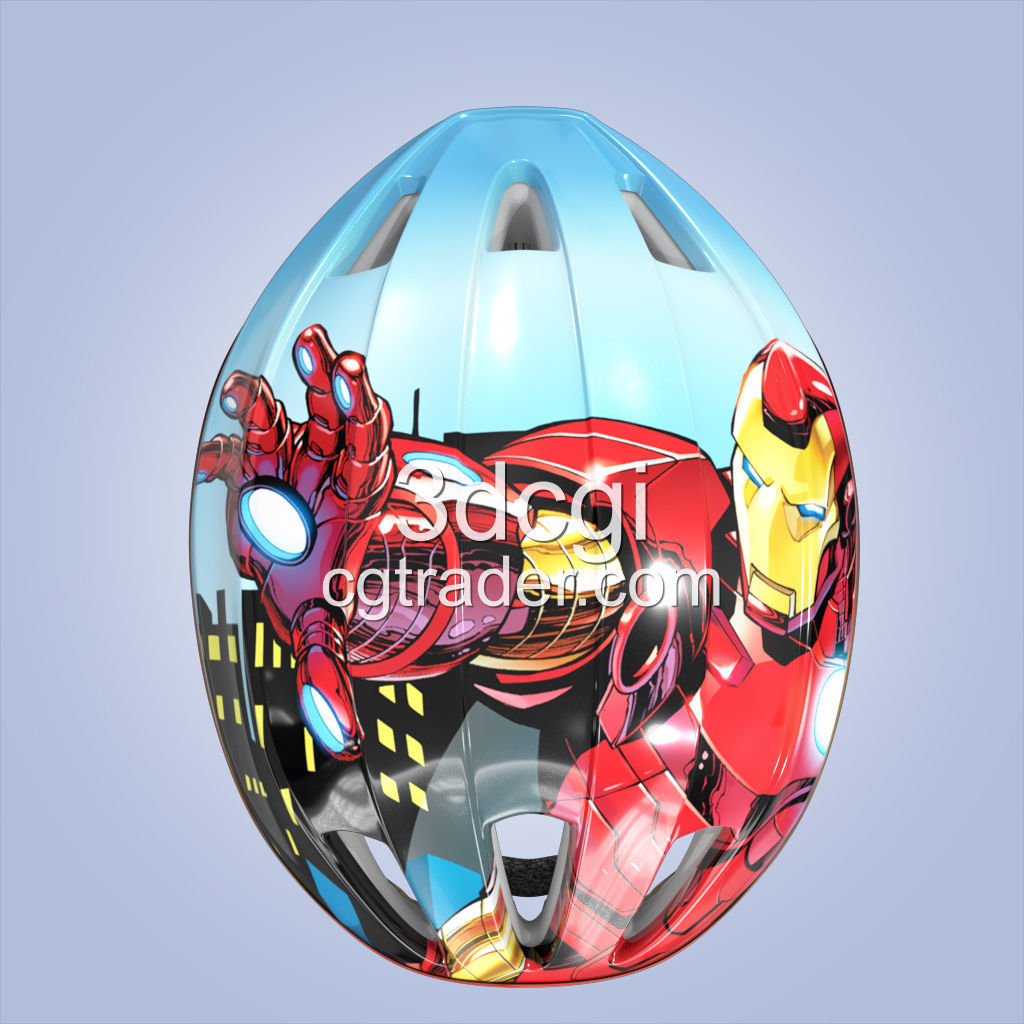 Bike helmet Low-poly 3D model_6