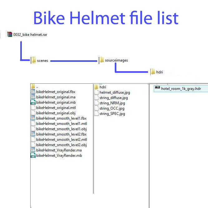 Bike helmet Low-poly 3D model_8