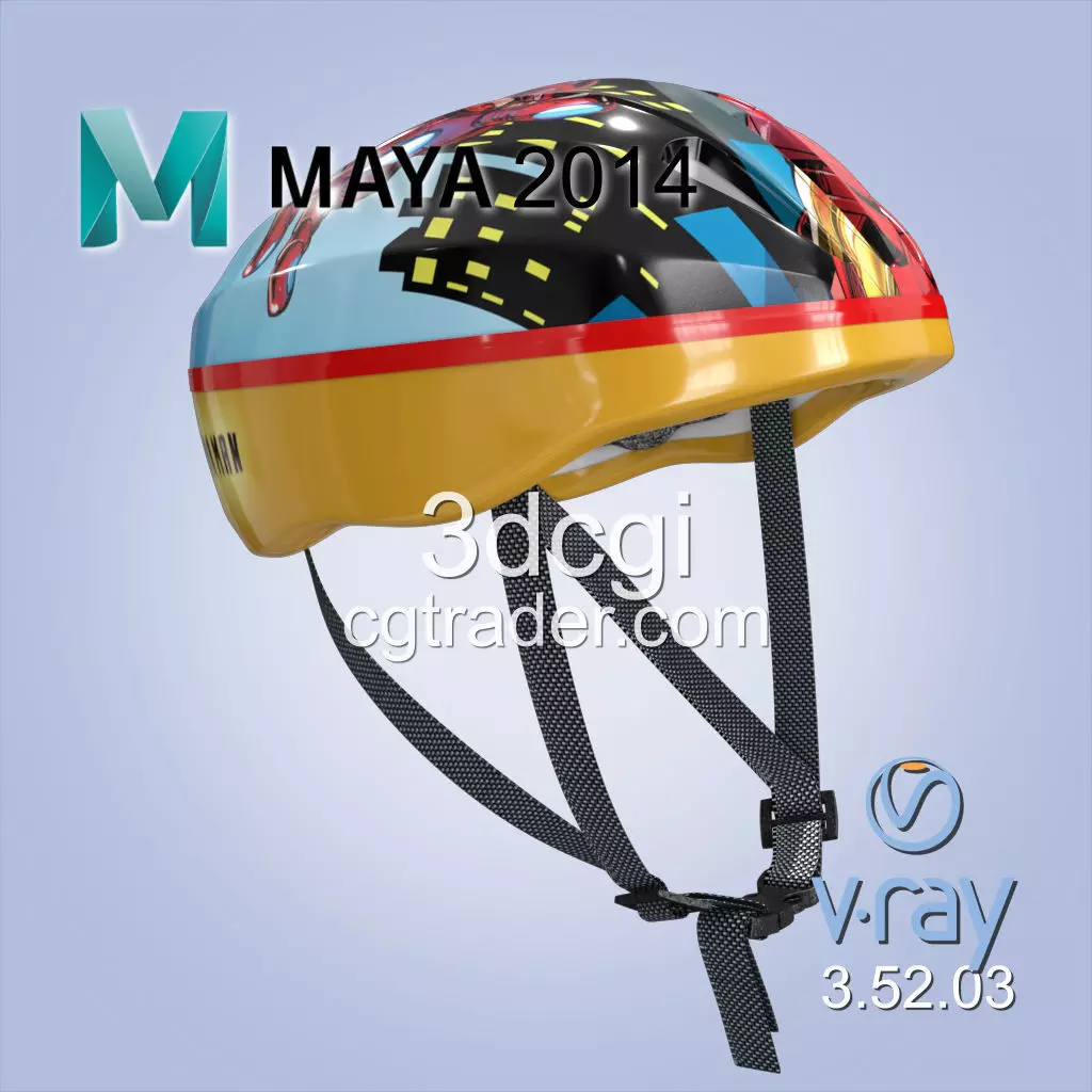 Bike helmet Low-poly 3D model_0