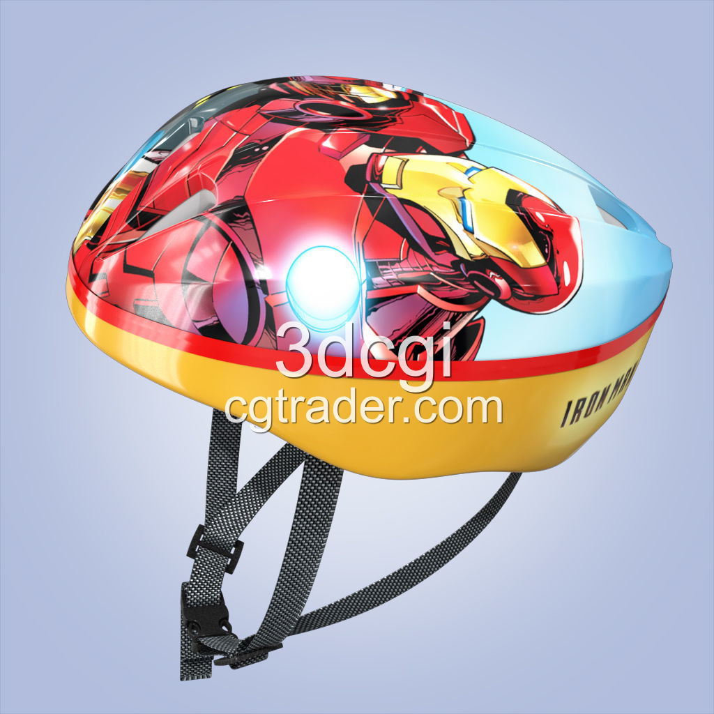 Bike helmet Low-poly 3D model_2