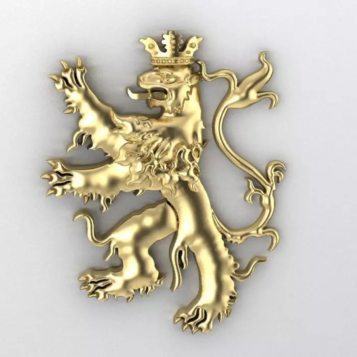 LION HERALDIC with one tail and with two tails  3D print model_0