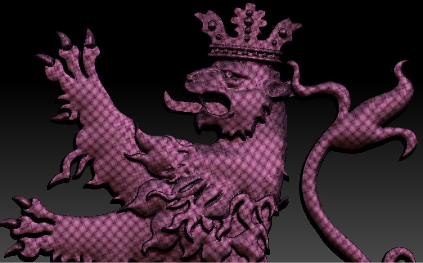 LION HERALDIC with one tail and with two tails  3D print model_7